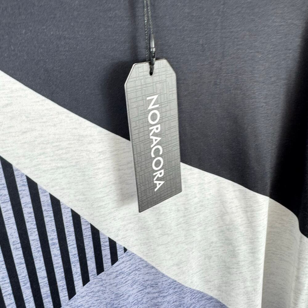 Noracora NWT Blue Colorblock Long Sleeve Round Neck Pullover Size Size L - Picture 3 of 6